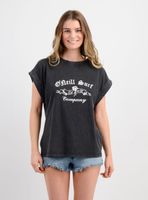 POLERA MANGA CORTA SUR FLOWER NEGRO