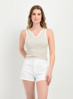 POLERA RIB SIN MANGAS CLOVE BEIGE