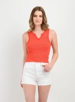 POLERA RIB SIN MANGAS CLOVE ROJO