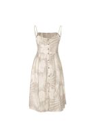 Vestido Women Leaves Beige
