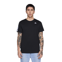 Polera Kappa Men Banda Black Logo White