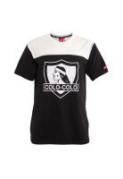 Polera Colo Colo Urbano Blanco y Negro Escudo Front