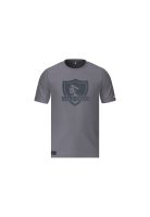 Polera Colo Colo Urbano Hombre Gris Escudo Negro