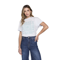 Polera Reef Women White Light Blue