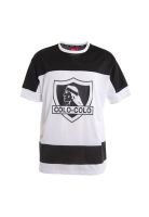Polera Colo Colo Urbano Blanco y Negro '25 Escudo Front