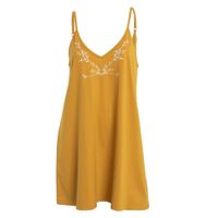 Mini Vestido Strap Mustard