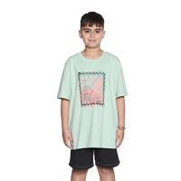 Polera Reef Kids Light Green Print Front