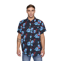 Camisa Reef Men Negra Floreada