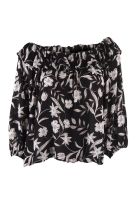 Blusa Negra Flores Blancas Reef