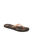 Sandalia Bliss Full Women Black Brown Print Flower Reef