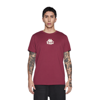 Polera Kappa Men Banda Burgundy Logo Front White