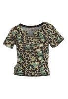Polera Women Crop Black Print