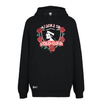 Polerón Colo Colo Urbano Hoodie Negro Rosas Amor Eterno