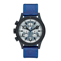 Reloj 38-20 Chrono Leather Black Blue Gator Nixon