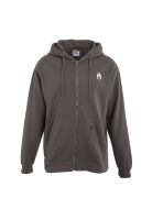 Poleron Men Full Zipper Charcoal Double Logo