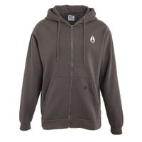 Poleron Men Full Zipper Charcoal Double Logo