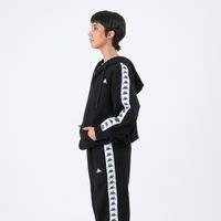 Polerón Kappa Men Full Zipper Black Banda White