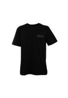 Polera Manga corta Negra Estampado Palmeras