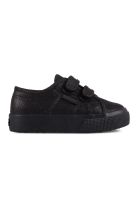 Zapatilla 2730 Kids Straps Lame Total Black Shine Superga