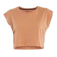 Polera Kids Crop Top Orange Pink Palm California