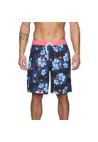 Traje de Baño Reef Men Black Red Flowers
