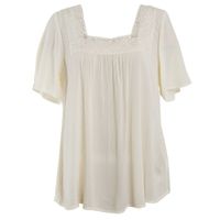 Blusa Women Ethnic White Beige