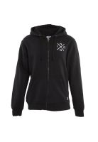 Poleron Men Full zipper Black White Cross