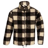 Sherpa Women Full Zipper Black Beige