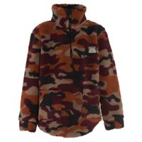Poleron Boys Brown Camo Half Zip