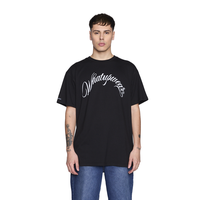 Polera Whatup Hombre Black Handwritten White