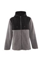 Poleron Sherpa Men Full Zip  Black Grey