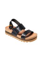 Sandalia Women Vista Hi Buckle Black Tan