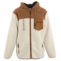 Poleron Men Sherpa Full Zipper Beige Brown