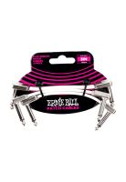 Pack 3 Cable Patch Ernie Ball Flat Ribbon P06384 7 CM White