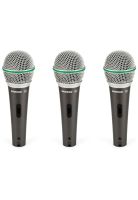 Pack de 3 micrófonos dinámicos Samson Q63P con switch