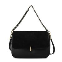 Cartera bandolera con tapa mediana doris negro especial