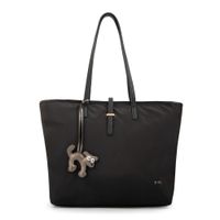 Cartera tote shopping bianca grande negro