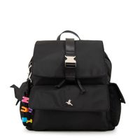 Mochila con tapa melania mediana negro