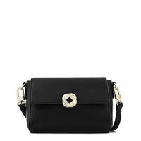 Cartera bandolera con tapa pequeña agata negro