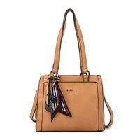 Cartera tote tres divisiones mediana raina camel