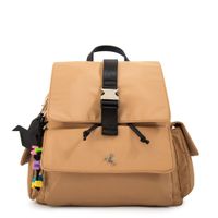 Mochila con tapa melania mediana beige oscuro