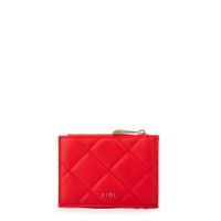 Tarjetero con cierre bouffi pequeña rojo