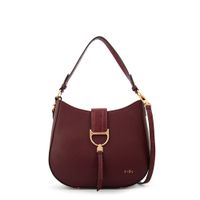 Cartera corte oval sarah mediana burdeo