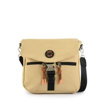 Cartera bandolera con tapa mediana elvas beige oscuro