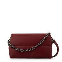 Cartera bandolera con tapa mediana silvi rojo oscuro