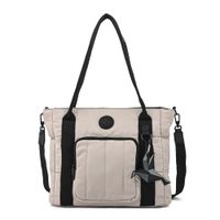 Cartera tote tres divisiones mediana florence gris claro