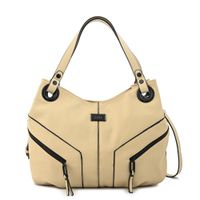 Cartera tote tres divisiones mediana ema blanco crudo