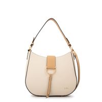 Cartera corte oval sarah blanco crudo