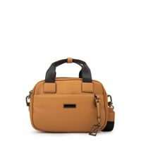 Cartera bandolera con asas helena pequeña beige oscuro