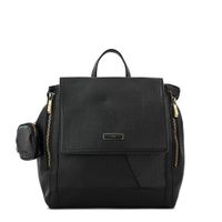 Mochila con tapa mediana sira negro